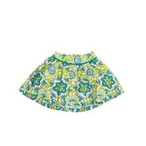 Girls Cherokee Floral Print Elastic Waist Skirt Green & Blue Size 3T Cotton